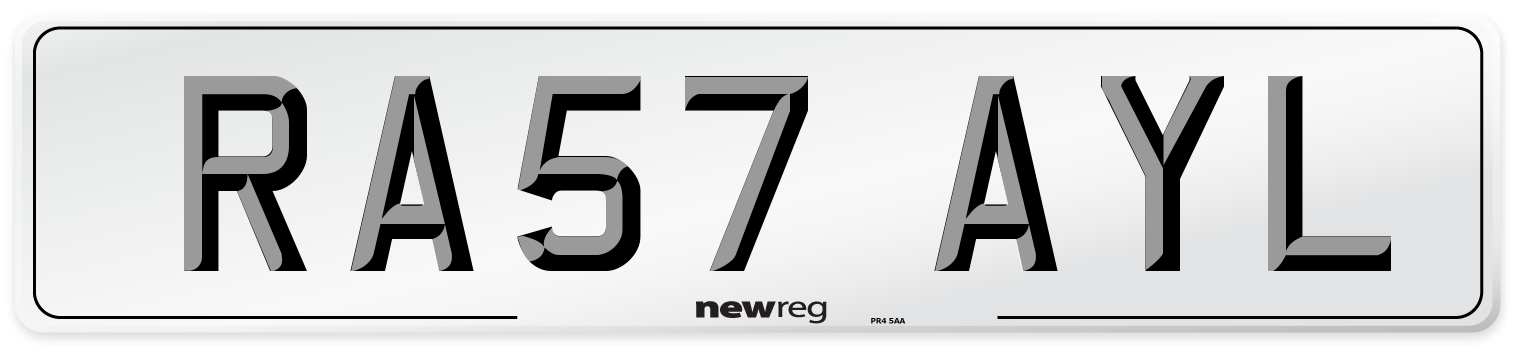 RA57 AYL Number Plate from New Reg